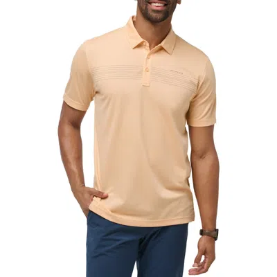 Travismathew Cliff Driver Chest Stripe Piqué Polo In Apricot