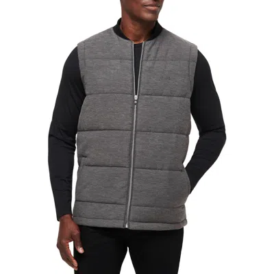 Travismathew Climate Drop Quilted Vest In Heather Black