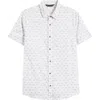 Travismathew Clockwise Short Sleeve Button-up Shirt In Moonbeam