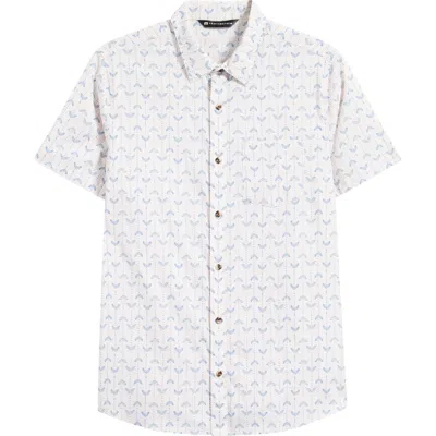 Travismathew Clockwise Short Sleeve Button-up Shirt In Moonbeam