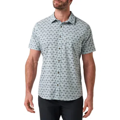 Travismathew Clockwise Short Sleeve Button-up Shirt In Blue