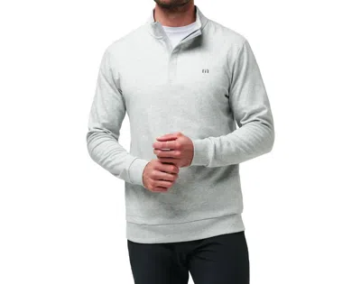 Travismathew Cloud 1/4 Zip 2.0 Jacket In Heather Light Grey In Blue