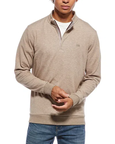 Travismathew Cloud 1/4-zip Pullover In Brown