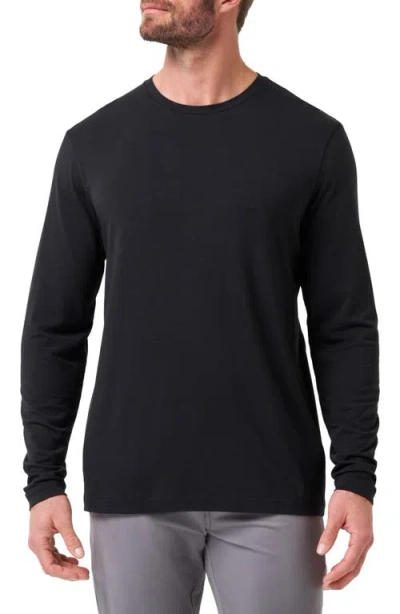 Travismathew Cloud Crew Long Sleeve T-shirt In Black