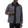 Travismathew Cloud Denim Fleece Collar Jacket In Grey Pinstripe