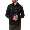 Travismathew Cloud Denim Jacket With Corduroy Collar In Black