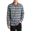 Travismathew Cloud Flannel Button-up Shirt In Black/stellar Blue