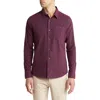 Travismathew Cloud Flannel Button-up Shirt In Blue Nights/mauve Wine