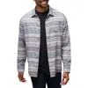 Travismathew Cloud Flannel Button-up Shirt In Elderberry/plum