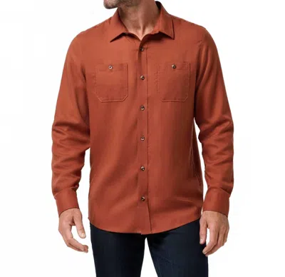 Travismathew Cloud Flannel Button Up Shirt In Maple In Red