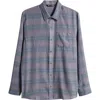 Travismathew Cloud Cotton Blend Flannel Button-up Shirt In Total Eclipse/fli