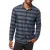 Travismathew Cloud Cotton Blend Flannel Button-up Shirt In Total Eclipse/portabella