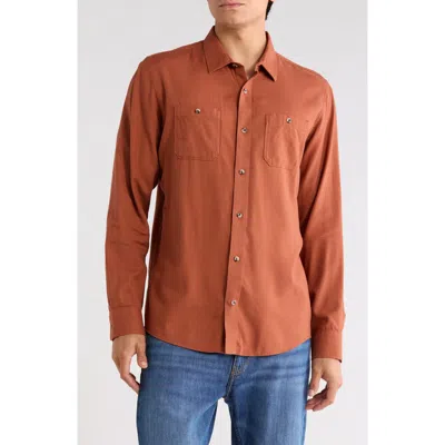 Travismathew Cloud Flannel Button-up Shirt In Maple