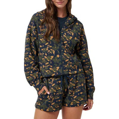 Travismathew Cloud Fleece Floral Zip-up Hoodie In Multi