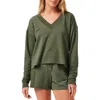 Travismathew Cloud French Terry Pullover Sweatshirt In Heather Clover