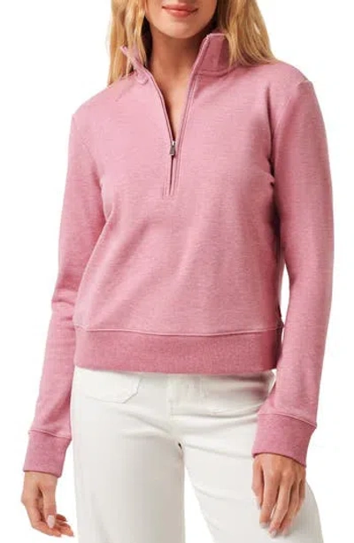 Travismathew Cloud Half Zip Pullover In Heather Foxglove