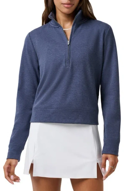 Travismathew Cloud Half Zip Pullover In Blue