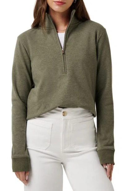 Travismathew Cloud Half Zip Pullover In Green