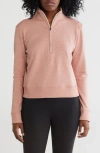 Travismathew Cloud Half Zip Pullover In Heather Brick Dust