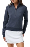 Travismathew Cloud Half Zip Pullover In Heather Navy Blazer