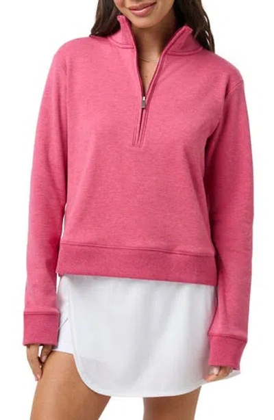 Travismathew Cloud Half Zip Pullover In Pink