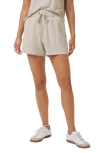 Travismathew Cloud High Waist French Terry Shorts In Heather Oatmeal