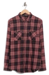Travismathew Cloud Plaid Flannel Button-up Shirt In Brown