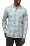 Travismathew Cloud Plaid Flannel Button-up Shirt In Jadeite/elderberry
