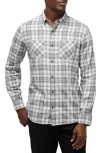 Travismathew Cloud Plaid Flannel Button-up Shirt In Vanilla Ice/quiet Shade