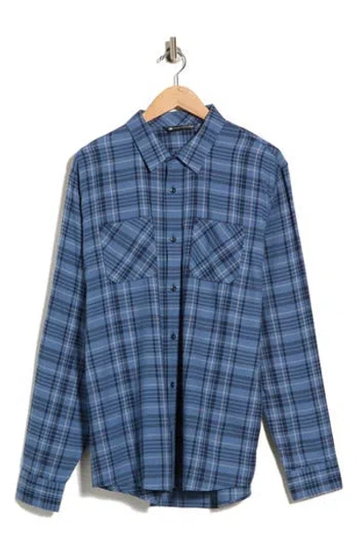 Travismathew Cloud Plaid Flannel Button-up Shirt In Blue
