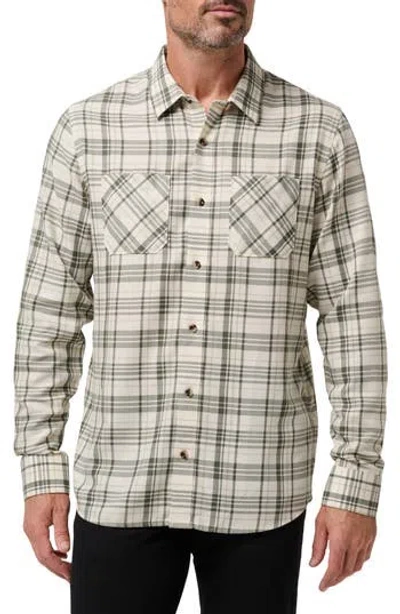 Travismathew Cloud Flannel Plaid Shirt In Birch In Pattern