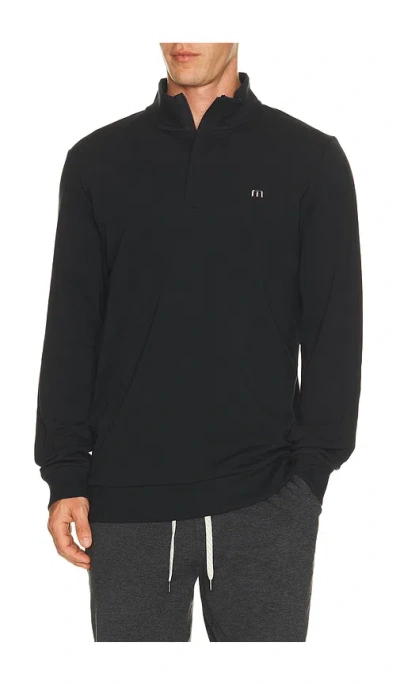 Travismathew Cloud Quarter Zip Sweater 2.0 In Black