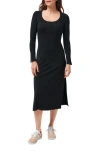 Travismathew Cloud Retreat Long Sleeve Rib Dress In Black