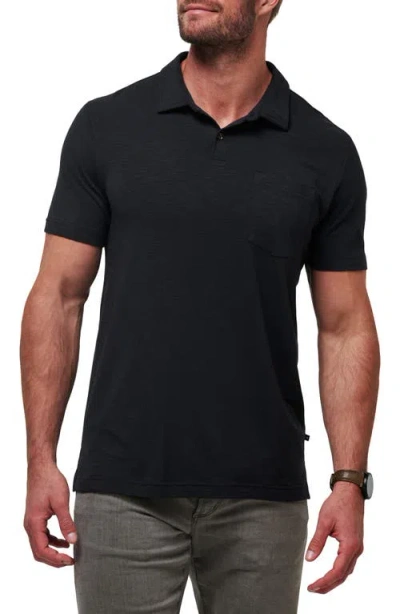 Travismathew Cloud Slub Pocket Polo In Black