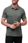 Travismathew Cloud Slub Pocket Polo In Dark Olive