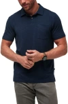 Travismathew Cloud Slub Pocket Polo In Total Eclipse