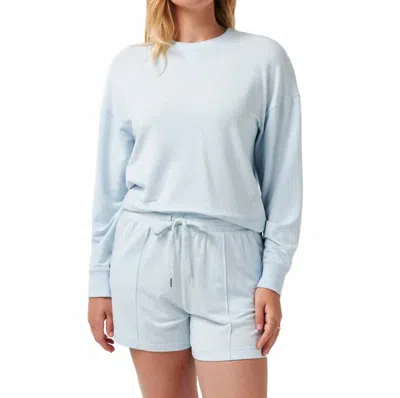 Travismathew Cloud Terry Crew Sweatshirt In Heather Baby Blue