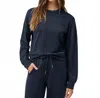Travismathew Cloud Terry Crewneck Pullover In Navy Blazer