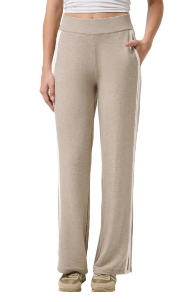 Travismathew Cloud Terry Side Stripe Varsity Sweatpants In Neutral