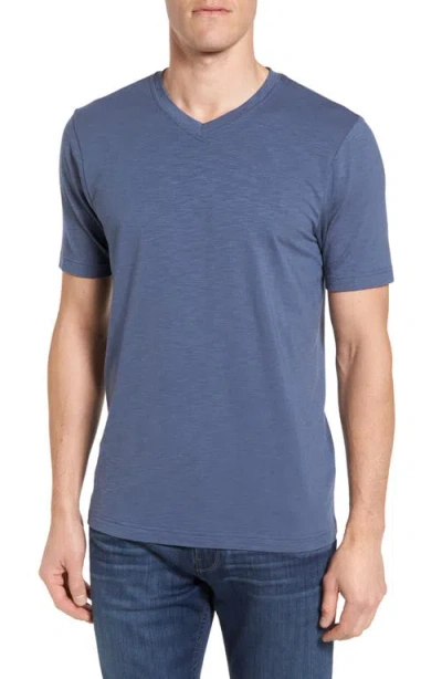 Travismathew Cloud Trim Fit Slubbed T-shirt In Blue