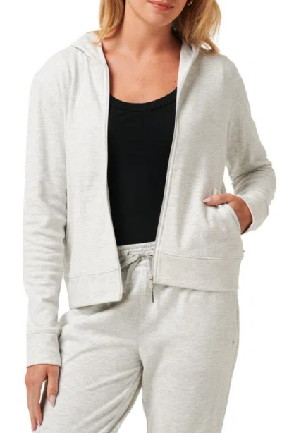 Travismathew Cloud Zip Hoodie In Heather Light Grey