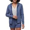 Travismathew Cloud Zip Hoodie In Heather Navy