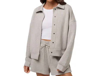 Travismathew Cloudscape Button Down Jacket In Heather Savannah Tan In Multi