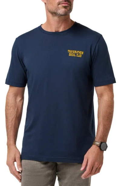Travismathew Club Dues Cotton Graphic T-shirt In Blue