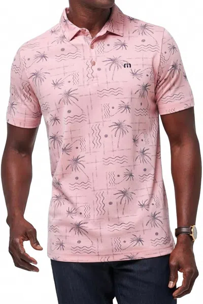 Travismathew Coconut Palm Polo Shirt In Heather Blush In Purple
