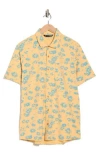 Travismathew Coconut Shrimp Woven Short Sleeve Shirt In Yellow