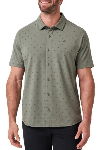 Travismathew Comfortknit Geo Short Sleeve Button-up Shirt In Multi