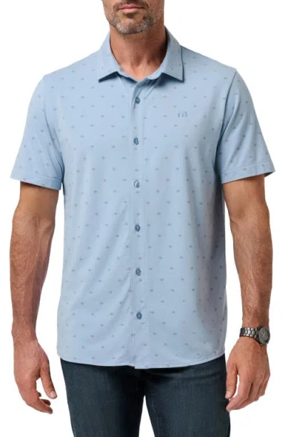 Travismathew Comfortknit Geo Short Sleeve Button-up Shirt In Animal Print