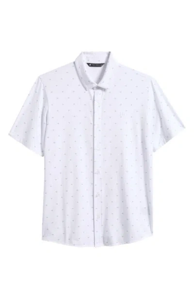 Travismathew Comfortknit Geo Short Sleeve Button-up Shirt In Multi