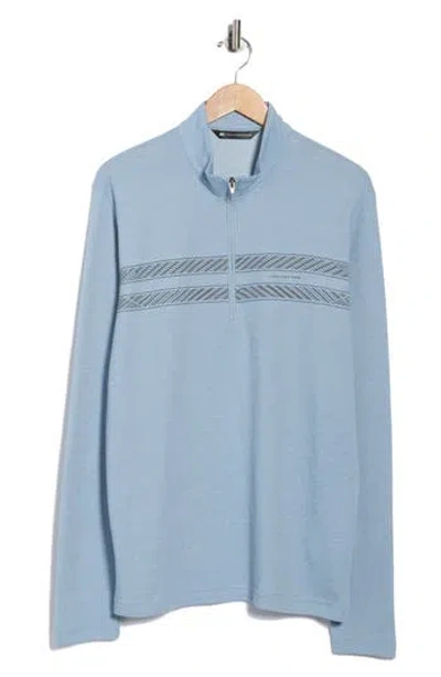 Travismathew Continent Edge Quarter Zip Pullover In Blue